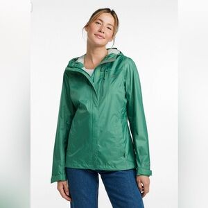 L.L. Bean Women's Emerald Green Waterproof Trail Model Rain Jacket